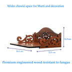 Cosmic String Enterprise LLP Beautiful Wooden Pooja Stand/Mandir/Temple For Home And Office/Puja Mandir For Home And Office Wall/ Product (Height- 5, Length- 12, Width-9 Inch) (Golden Teak))