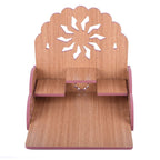 Om Shree Fully Handmade Beautiful Wooden Home and Office Temple/Pooja Mandir(28 x 28 x 26 cm) (Light Brown 3)