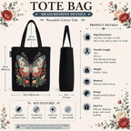 Kaigan Black Premium Tote Bag Printed Designed Canvas Tote Bags For Women, Ecofriendly Cotton Canvas Bag for Girls Tote bag For Shopping, College, Travel, Handbag For Unisex