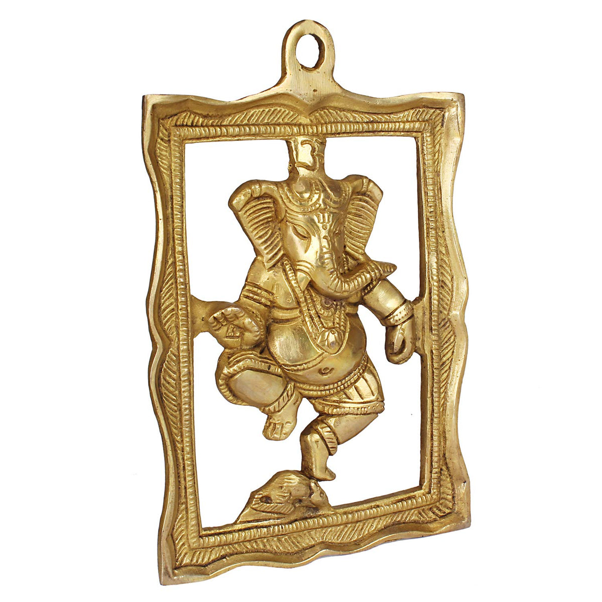 ARTVARKO Brass Ganesha Bhagwan Wall Hanging Frame for Home Decor Entrance Ganpati Gift Murti Statue Success Office Decoration Diwali Chaturthi Pooja