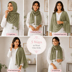 Women’s Chiffon Scarf Soft Lightweight Premium Stoles for Girls & Women | Stylish Modest Wear Dupatta for Daily & Party Use (Olive_Green)