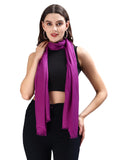 Women's Casual Solid 100% Viscose Fancy Soft & Skin-Friendly Wrap/Scarf/Stole Dupatta for women with Tasal Work Suitable for Every Season, Purple