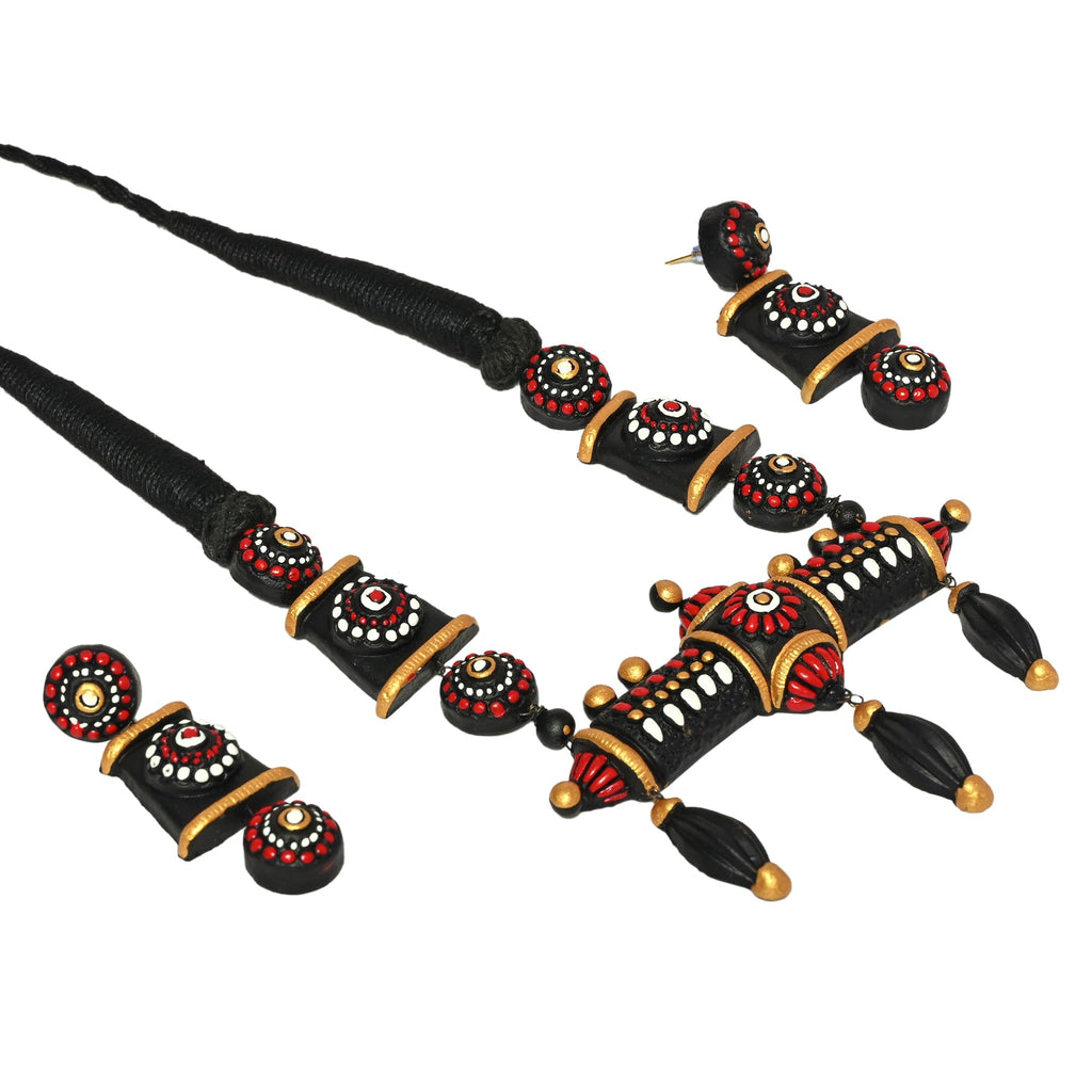 Le bijouxistic Necklace Set for Women and Girls, Terracotta Jewellery Set, Handmade jewelry Necklace earring Set for Daily Use, Occasion (Design 4)
