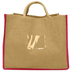 Double R Bags Reusable Grocery Shopping Jute Gift Bag With Cotton Handle for Wedding, Return Gifts & Birthday Party - (Brown) Pack of 1