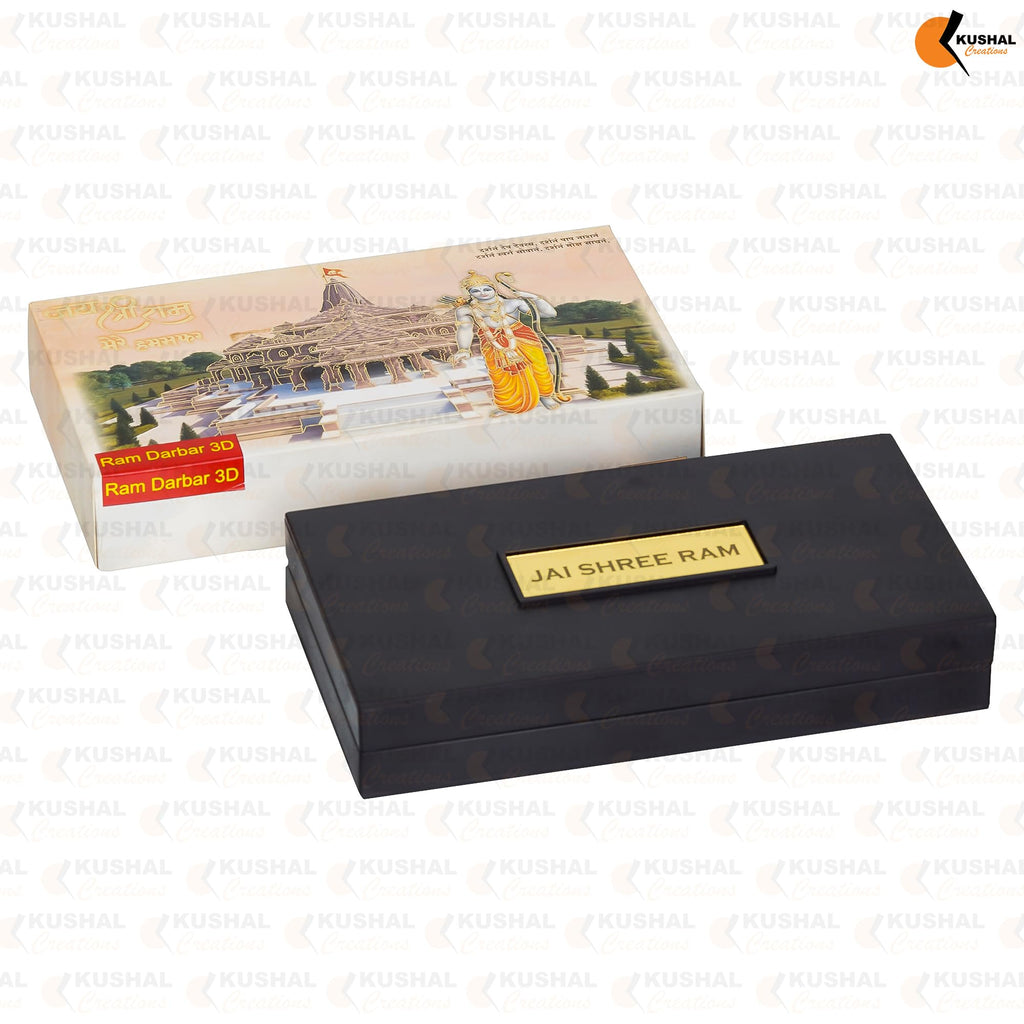 KUSHAL CREATIONS Ram Darbar Charan Paduka Religious Prayer Box Pocket Temple | charan paduka Box Brown Colour