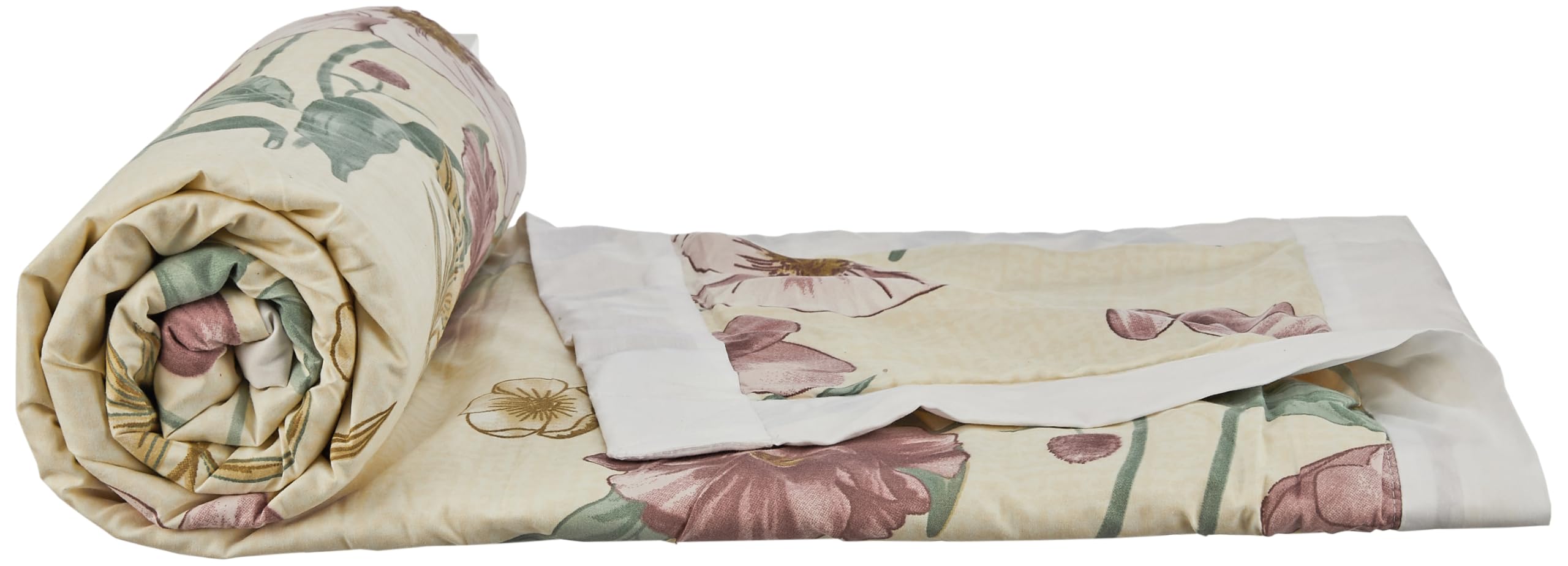 A Brand New - Solimo Single Microfiber Quilt|100% Microfiber Exterior|120 GSM|for Mild Winters and Ac Rooms (Lilac Ferns) Kafalo