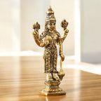 KridayKraft Lord Venkateswara Swami Tirupati Balaji Vishnu JI Murti Idol Holding Club Statue Showpiece Ideal for Pooja Room Mandir Temple and Home Decor Items (Pack of 1)