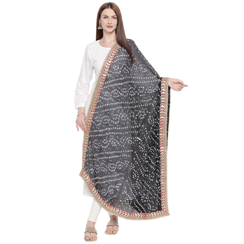 Dupatta Bazaar Women's Dupatta (DB1791_Black_Free Size)