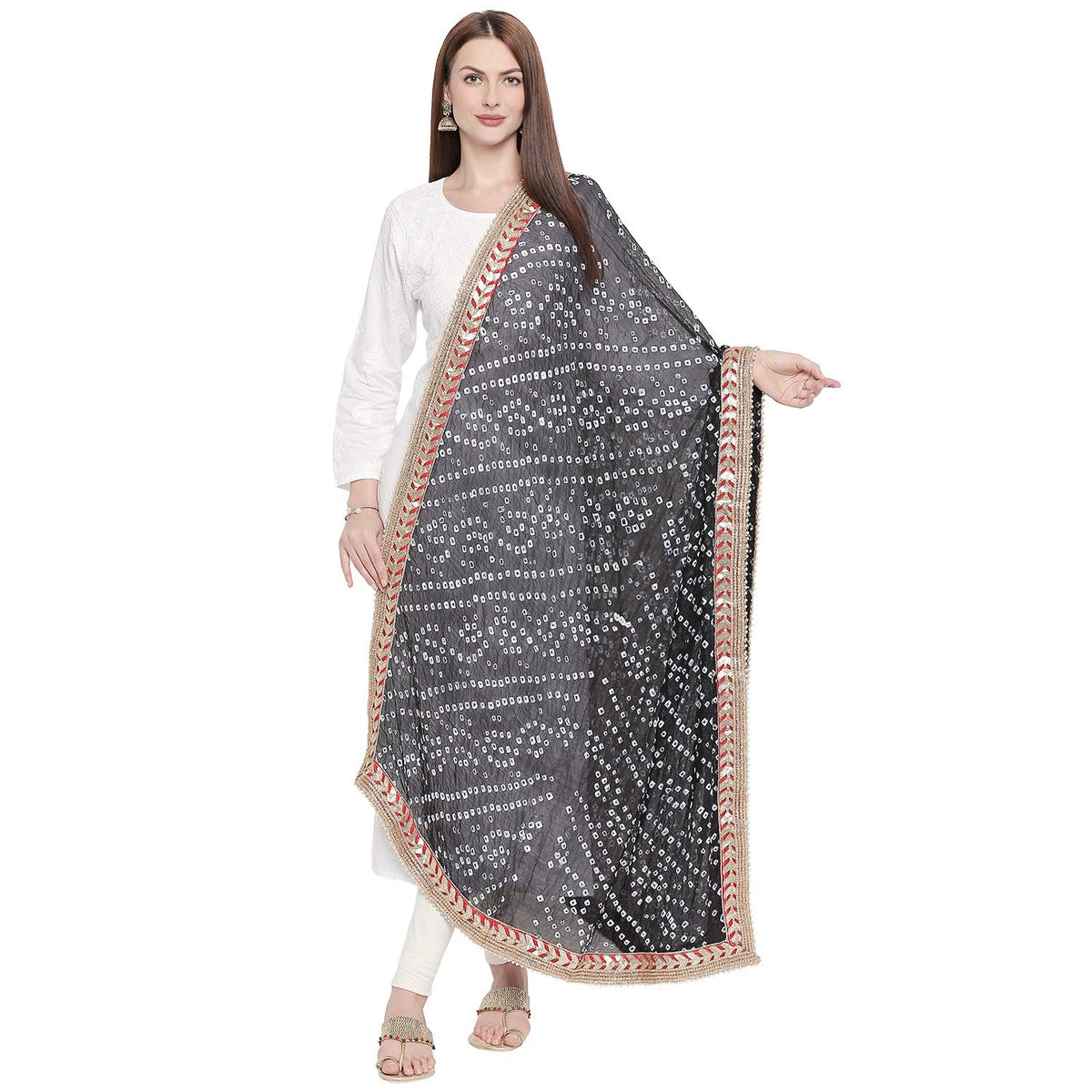 Dupatta Bazaar Women's Dupatta (DB1791_Black_Free Size)