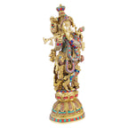 ARTVARKO Krishna Brass Idol Statue Spiritual Puja Home Décor 21 Inches