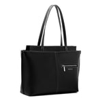 Miraggio Linda 16 Inch Laptop Tote Bag For Women Office Use | Office Tote Bag With Zipper Closure | Stylish Totes (Black)