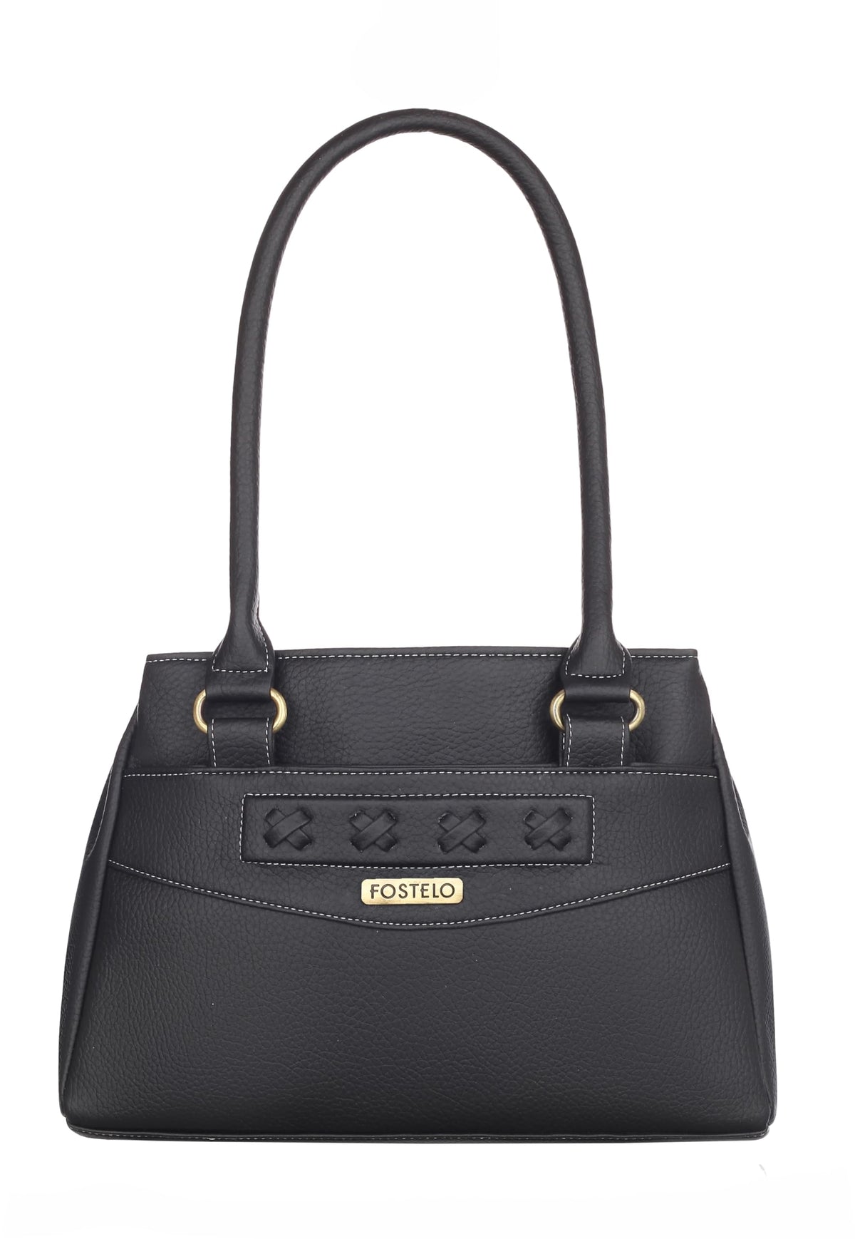 Fostelo Women's Maria Satchel Tote Handbag for Women | Ladies Purse | Stylish Shoulder Bag | Gift For Women | Black