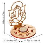eCraftIndia Red and Golden Mdf Wooden Ganesha Shadow Decorative Tea Light Candle Holder, Diya Stand for Home Decoration | Navratri Ganesh Chaturthi Diwali Decoration Items for Home Decor | Diwali Gift