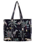 Ravaiyaa - Attitude is everything Women & Man Beautiful Printed Cotton Grocery Shopping Bag | Shoulder Bag | Cotton Tote Bag | Travel Tote Bags 18x5.5x16 Inch (Black Forest)