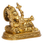 SVARUP Brass Ganesha Resting Blessing Ganesh Idol Showpiece Statue Good Luck & Success.