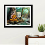 VIBECRAFTS Premium Wall Frame Painting of Peaceful God Buddha Digital Reprint Posters with Synthetic Wooden Frame Home, Office Decorative Gift Item(15 inch x 12 inch)(PFVC1Pcs2H_401)