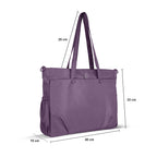 Premium Large Capacity Everyday Tote Bag for Women with Zipper Closure and Multi Pocket Storage (PURPLE)