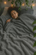 A Brand New - Umi Polyester Micromink Summer Ac/Mild Winter/Heavy Winter Sherpa Blanket Super Soft Flannel Solid/Plain, Grey & Grey, Size 220 X 228 Cms (Double), 200 TC Kafalo