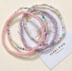 ZEBRA PATH 4 pieces Pastel Beaded Bracelet Set for Women & Girls | Handmade Elastic Seed Bead Bracelets | Cute Stackable Multicolor Jewelry | Minimal Aesthetic Everyday Accessories | Y2K Jewellery | Pinterest Bracelets