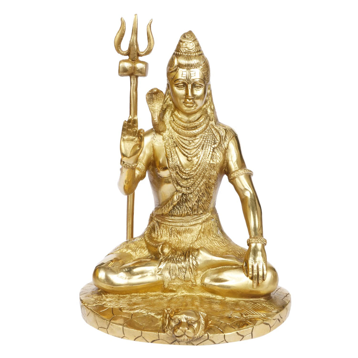 ARTVARKO Brass Blessing Lord Shiva Murti Idol Shankar Bhagwan Bhole Nath Statue Home Mandir Puja Temple 10 Inches