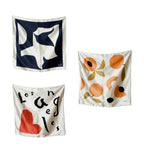 NK Textiles Women's Floral Geometric Drawing Printed Square New York Style Satin Head Scarf - Neck Scarf (22x22) (3-Piece Set)