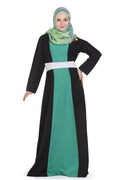 Momin Libas Aasia Color Block Long Abaya & Burkha-Large