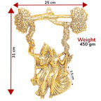 KridayKraft Radha Krishana Murti on Swing Jhula Metal Statue Gold Antique Finish So Looks Very Beautiful for Decor Your Home,Office Walls,Showpiece Figurines,Religious Idol Gift Article...