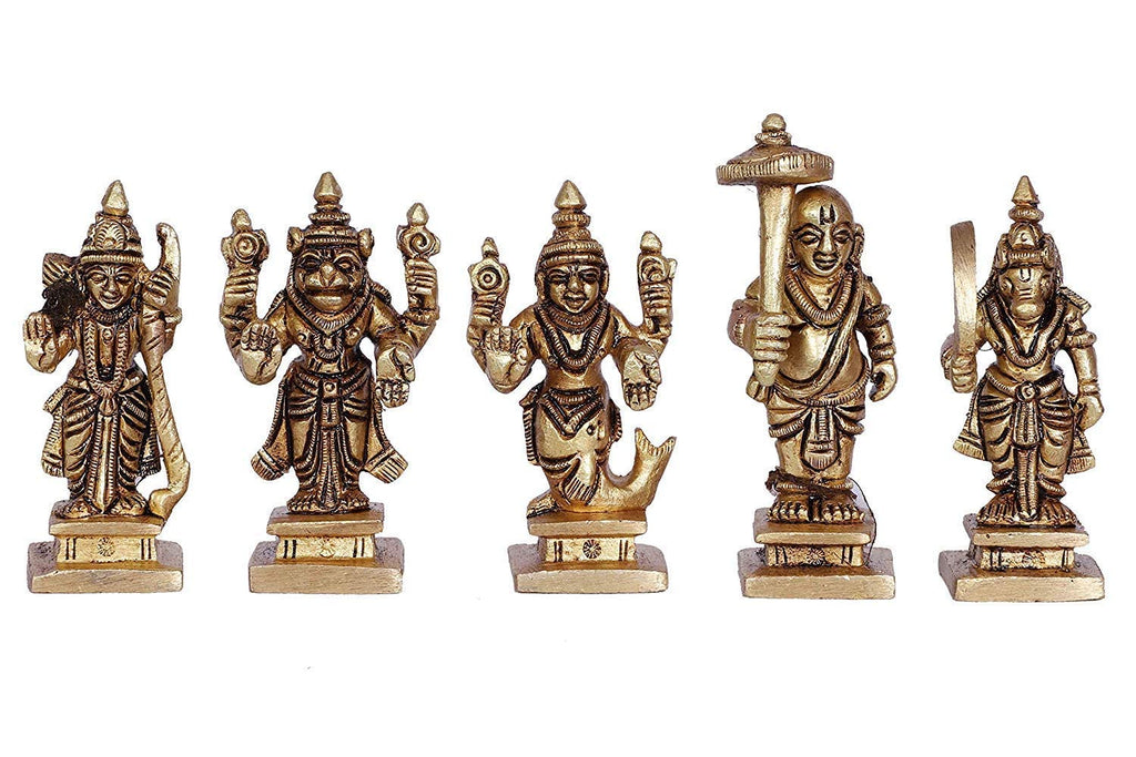 ARTVARKO Brass Dashavatara Dasavatharam of Lord Vishnu Statues Ten Incarnations Avatars Idol Murti Height 2.5 Inch