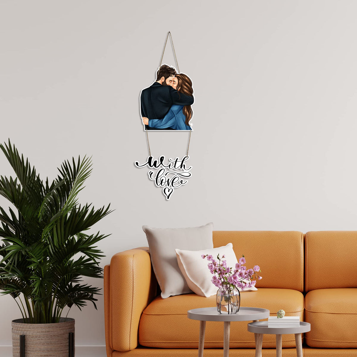 Artvibes With Love Printed Decorative Mdf Wood Wall Hanging For Home Decor | Valentine's Day | Quotes Decor Item | Gift Items For Girlfriend Boyfriend Husband Wife | Wall Art Print (WH_5708N)