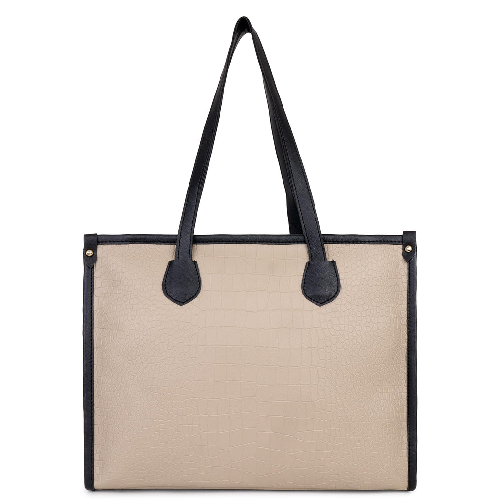 LEGAL BRIBE Crock Style Tote Bag Combo Of 4 (Beige/Black)