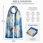 FVALIRD Stylish Scarf for Women Stylish, Long Lightweight Scarf, Floral Print Stole for Office and Travel, 90x180 cm