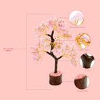 Vastu Vardan Rose Quartz Tree | 300 Beads | Love-Attracting Crystal Tree for Emotional Healing, Compassion, and Harmony | Spiritual Decor for Home and Office