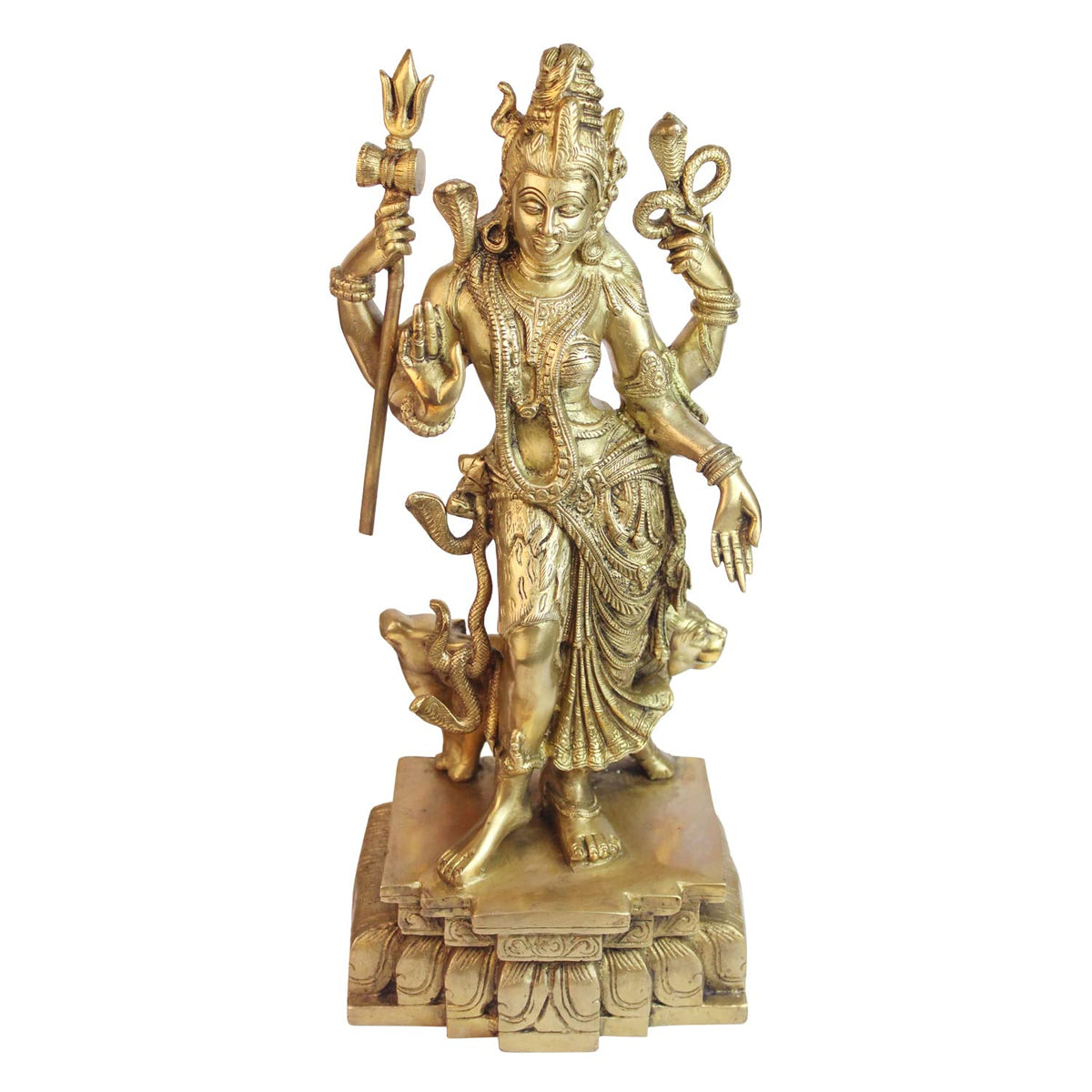 ARTVARKO Brass Big Size Ardhanarishvara Ardhnarishwar (Half Shiva & Parvati) | Ardhnari | Shiv Parvati Double Avatar | Shiv Parvati Idol 18 Inches