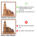 CRAFTVEDA Ram Mandir Ayodhya 3D Wooden Replica | Handcrafted MDF Miniature Temple | Intricate Traditional Design | Protective Box | Ideal for Home, Office, Car Dashboard & Gifts (Small)
