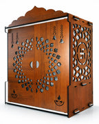 Beautiful Temple Mandir for Home with Door Wooden MDF | White Interior Pooja Temple with Storage Space | Wall Mounted & Tabletop Pooja Mandir for Home Office Decor (22 x 16.5 x 10.5 Inch)