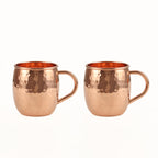 ALCU Copper Mule Mug, Handcrafted Shiny Moscow Mule Beer Mug Cup, Cocktail Serveware, Drinkware & Barware, Ideal for Cocktails, Drinks, & Gifts, Best for Parties (500 ml) Set of 2