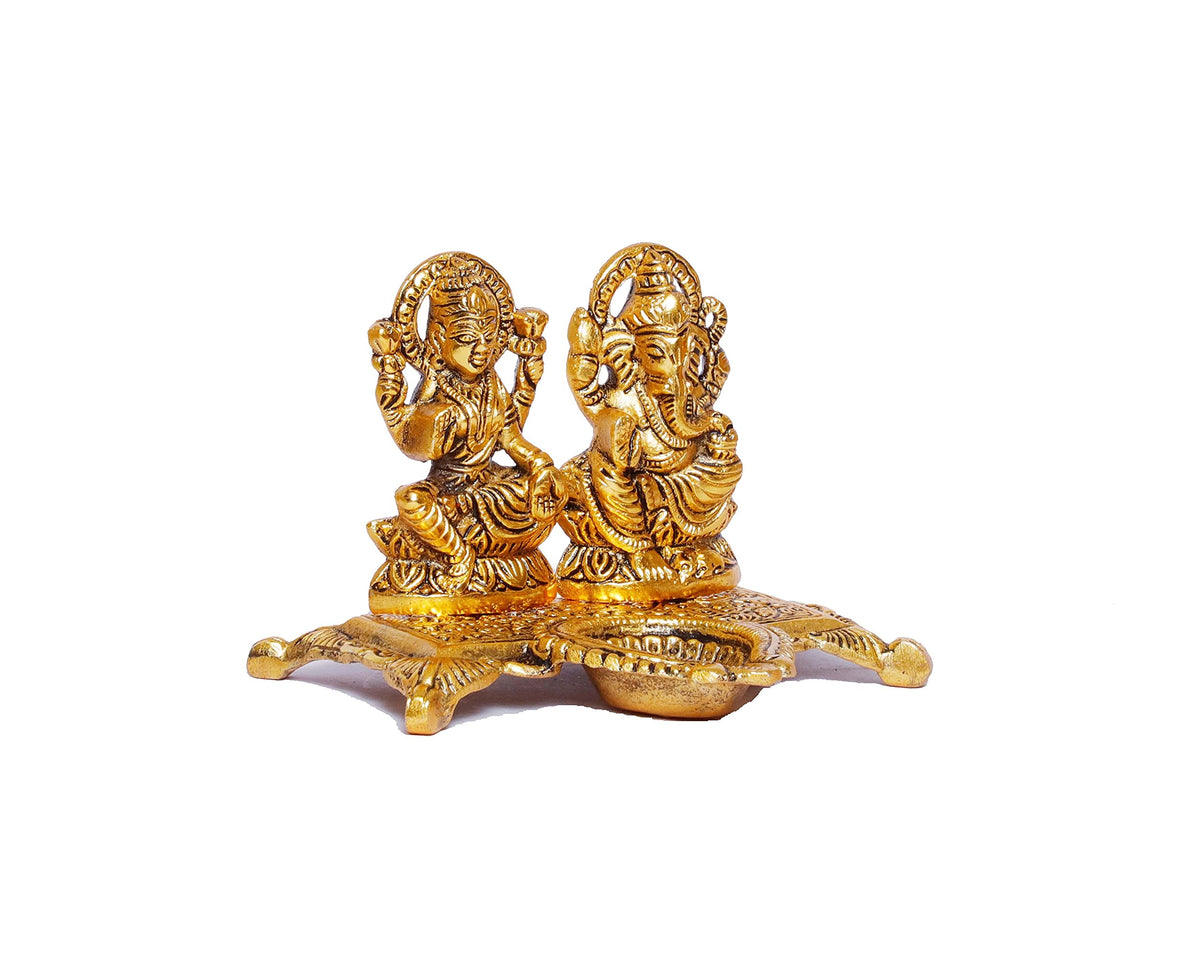 KridayKraft Metal Laxmi Ganesh Statue/Murti for Pooja Room & Home Office Décor,Laxmi Ganesha Idol for Diwali Gift,Religious Idol Showpiece Figurines Decorative & Diwali Poojan...