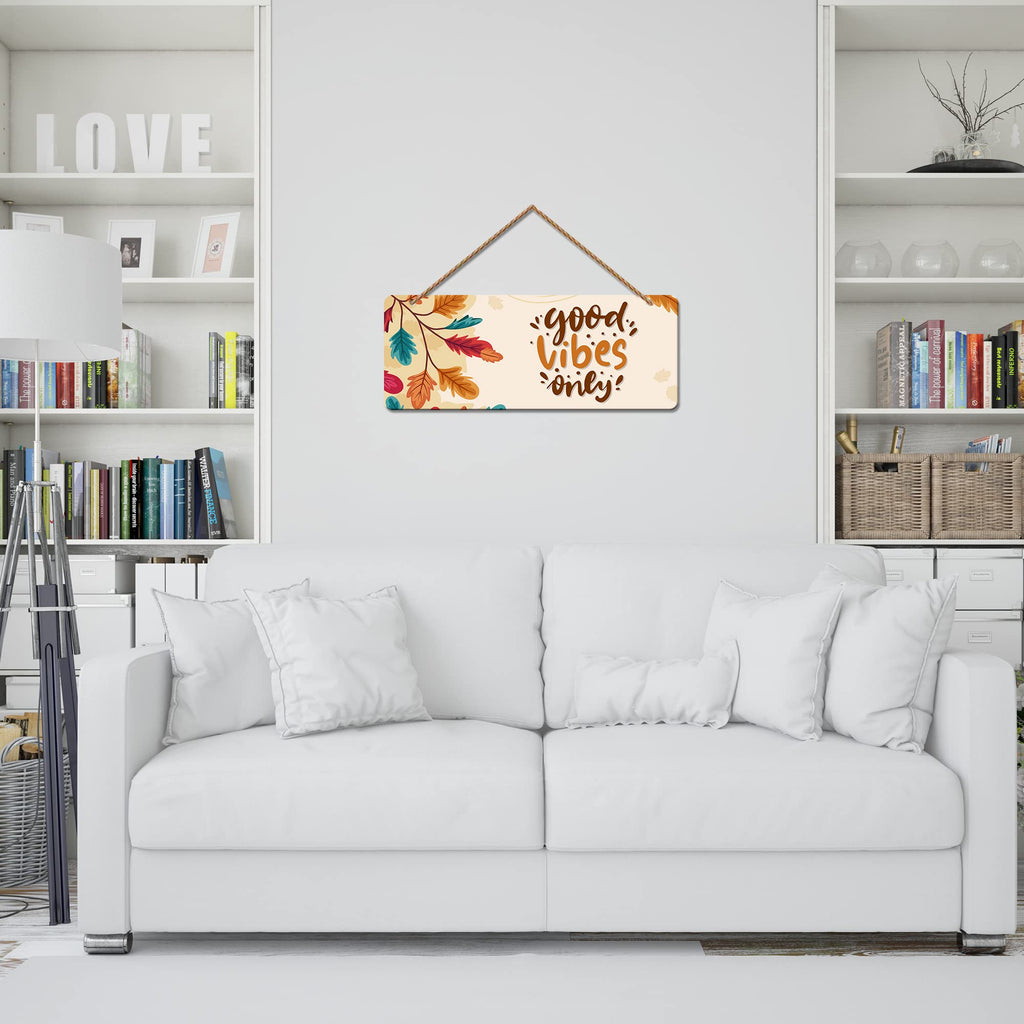 Artvibes Good Vibes Only Printed Wooden Wall Hanging For Living Room | Office | Quotes Decor Item | Wall Poster | Office Decoration Item | Wall Art Print | Inspirational quotes | Gift Items (WH_3907N)