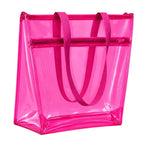 Clear PVC Tote Bag for Women|Transparent Waterproof Beach Bag with Zipper Closure|Large Reusable Shopping Tote Handbag |Stadium Approved Shoulder Bag|Lightweight Multipurpose (1pcs)