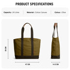 DailyObjects Olive Green-Clove Field Tote Bag |Canvas Tote Shoulder Bag Fits upto 14 Laptop for Women and Men Work & Daily Use |Handcrafted from premium cotton canvas perfect for Work & Daily Use