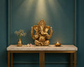 Artvarko Brass Lord Ganesha Ganpati Religious Statue Idol Ganesh Murti Home Decor for Puja Size - Height 4.5 Inches