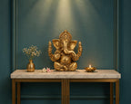 Artvarko Brass Lord Ganesha Ganpati Religious Statue Idol Ganesh Murti Home Decor for Puja Size - Height 4.5 Inches