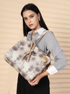 ENSAC Printed Tote Bag With Tessel for Women & Girls | Large Canvas Shoulder Bag with double handle, Stylish Designer Handbag, Spacious, Lightweight, Perfect for Office, College & Shopping Use