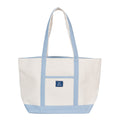AQVA 24oz Premium Cotton Eco friendly Canvas Tote Bag, Multipurpose Handbag/Shoulder Bag For Shopping, Travel, Grocery, Work, Beach, Office, College (Sky Blue)