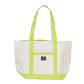 AQVA 24oz Premium Cotton Eco friendly Canvas Tote Bag, Multipurpose Handbag/Shoulder Bag For Shopping, Travel, Grocery, Work, Beach, Office, College (Lime)