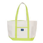 AQVA 24oz Premium Cotton Eco friendly Canvas Tote Bag, Multipurpose Handbag/Shoulder Bag For Shopping, Travel, Grocery, Work, Beach, Office, College (Lime)