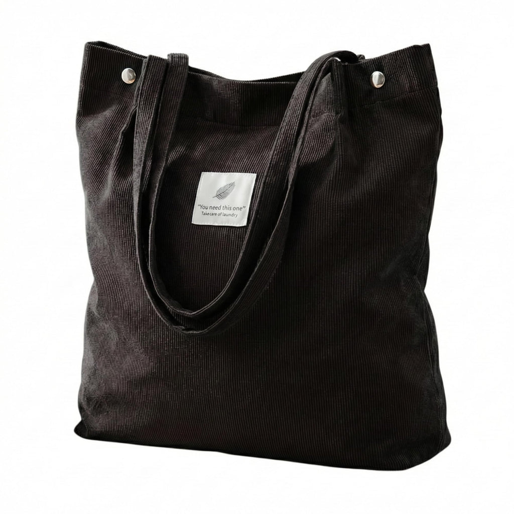 Kraptick Canvas Tote Bag for Women with Zipper - Aesthetic & Spacious Shoulder Handbag for Office, College, Travel & Shopping - Durable Tote Bag with Inner Pocket (Black)
