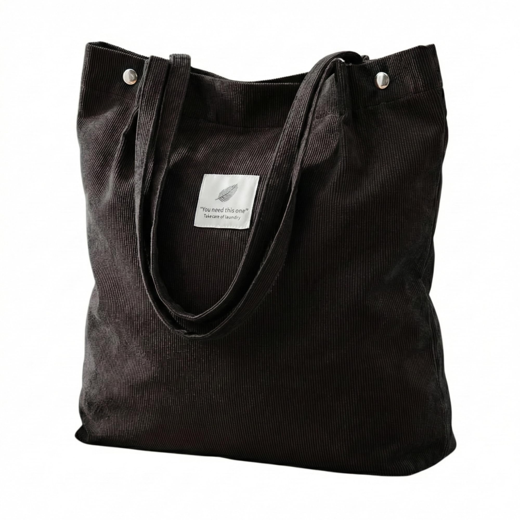 Kraptick Canvas Tote Bag for Women with Zipper - Aesthetic & Spacious Shoulder Handbag for Office, College, Travel & Shopping - Durable Tote Bag with Inner Pocket (Black)