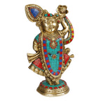 ARTVARKO Brass Shreenathji Statue of Shrinathji murti Dwarikadhish God Avatar of Shri Krishna for Home/Mandir/Temple/Office Décor Gift Item Statue Height 12.5 Inches