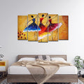 VIBECRAFTS Dancing Women Warli Art 5 Pieces Premium Wall Painting For Home|Office|Living Room|Gift (PTVC5Pcs2_6501)